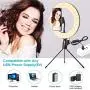 TUKTOBE 10" Ring Light with Tripod Stand & Phone Holder, Dimmable LED Selfie Light for Live Stream Video/YouTube Video/Makeup, Ring Light with Stand Compatible with iPhone Android (Upgraded) TUKTOBE 10" Ring Light with Tripod Stand & Phone Holder, Dimmable LED Selfie Light for Live Stream Video/YouTube Video/Makeup, Ring Light with Stand Compatible with iPhone Android (Upgraded)