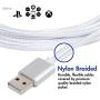vCharged Extra Long Micro USB Cable | Nylon Braided for Samsung Galaxy, Alexa, HTC, LG, Windows, Android Smartphones, GoPro, 12 ft