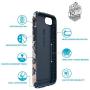 Speck 79990-5760 Presidio Inked Cell Phone Case for iPhone 7 - Marbled Floral Peach Matte/Marine Blue
