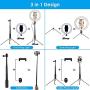Kikunum 10.2" Selfie Ring Light Dimmable with Tripod Stand and Cell Phone Holder, Mini Led Camera Ring Light for Live