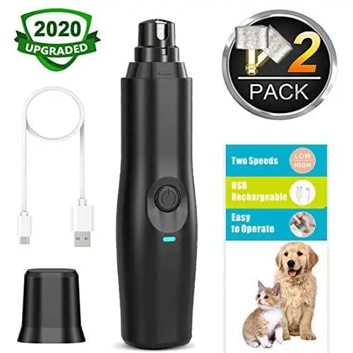 TALLGO Dog Nail Grinder Upgraded - Professional 2-Speed Electric Rechargeable Pet Nail Trimmer Painless Paws Grooming & Smoothing for Small Medium Large Dogs & Cats