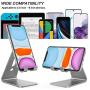 OMOTON Desktop Cell Phone Stand [Updated Solid Version], Advanced 4mm Thickness Aluminum Stand Holder for Switch, Mobile Phone, iPhone 11 Pro Xs Max Xr, Grey