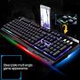 Satisfy your comfortable and healthy life ZGB G700 104 Keys USB Wired Mechanical Feel RGB Backlight Metal Panel Suspension Gaming Keyboard with Phone Holder,For E-sports mechanical game keyboard(Black
