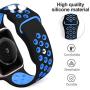 EXCHAR Sport Band Compatible with Apple Watch Band 40mm Series 5/4 Breathable Soft Silicone Replacement Wristband Women and Men for iWatch 38mm Series 3/2/1 Nike+ All Various Styles S/M Black Bule