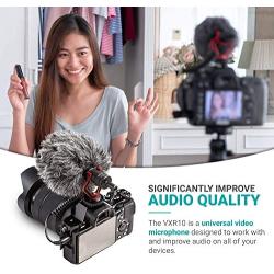 Movo VXR10 Universal Video Microphone with Lightning Dongle Adapter - Includes Shock Mount, Deadcat Windscreen, Case - Compatible with iPhone 11, 11 Pro, XS, XR, X, 8, 7, 6S, 6, 5S, 5, iPad and More