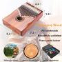 Kalimba 17 Keys Thumb Piano, Easy to Learn Portable Musical Instrument Gifts for Kids Adult Beginners with Tuning Hammer and Study Instruction. Known as Mbira, Wood Finger Piano