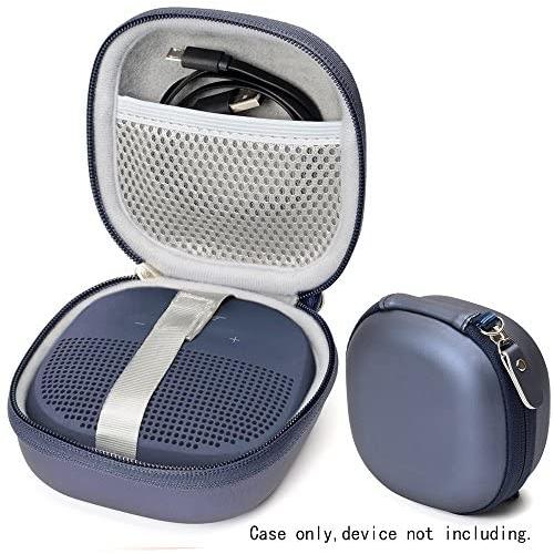 Midnight Blue Protective Case for Bose SoundLink Micro Bluetooth Speaker, Best Color and Shape Matching, Featured Secure and Easy Pulling Out Strap Design, Mesh Pocket for Cable and accessorie