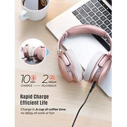 Mpow 45Hrs Active Noise Cancelling Headphones, H17 New Bluetooth Headphones Over Ear, Built-in Mic, Quick Charge, Deep Bass, Wired/Wireless Headset for Travel, Online Class, Home Office, TV