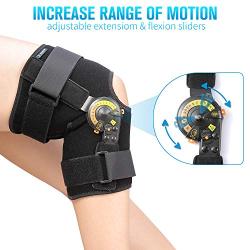 Nvorliy Hinged ROM Knee Brace Adjustable Knee Immobilizer Support for Arthritis, ACL, PCL, Meniscus Tear, Tendon, Osteoarthritis, Post OP Recovery - Leg Stabilizer for Men & Women (Regular)