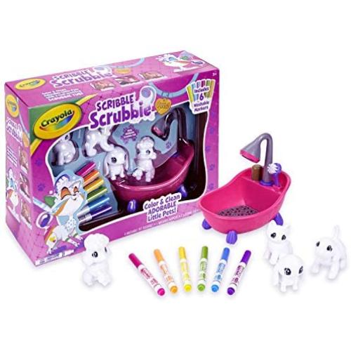 Crayola Scribble Scrubbie Pets Scrub Tub Animal Toy Set, Kids Indoor Activities At Home, Gift Age 3+