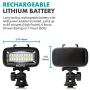 Movo LED-WP Underwater High-Power Rechargeable LED Video Light with Action Camera and Shoe Mounts, Compatible with GoPro, DSLR - Perfect for Vlogging, Traveling, Scuba Diving, Snorkel, Surfing, Sport