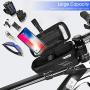 Wanfei Bike Phone Top Tube Bag Bicycle Cell Phone Mount Holder Bag Case with Touch Screen Waterproof Front Frame Storage Bag for Phone Below 6.5 Inch