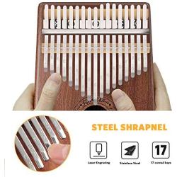 Kalimba 17 Key Thumb Piano Finger Mahogany Music Instruments with Pickup Jack, Tuning Tool and Carry Bag by Finether