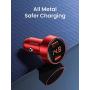 Car Charger Adapter, AINOPE Dual QC3.0 Port 6A/36W USB Car Charger All Metal Cigarette Lighter USB Charger Voltage Display Compatible with iPhone 11/11 pro/XR/X/XS/8, Samsung Note 8/S9/S10+/S8 - Red