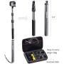 Smatree Carbon Fiber Detachable Extendable Floating Pole Compatible for GoPro MAX/GoPro Hero Fusion/8/7/6/5/4/3 Plus/3/Session/GoPro Hero 2018/DJI OSMO Action Camera