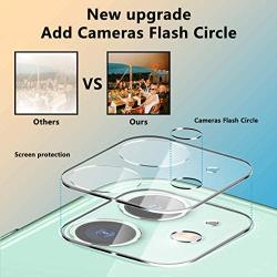 [ 2 Pack] UniqueMe Camera Lens Protector for iPhone 11 Tempered Glass, [New Version] Add Cameras Flash Circle