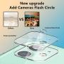 [ 2 Pack] UniqueMe Camera Lens Protector for iPhone 11 Tempered Glass, [New Version] Add Cameras Flash Circle