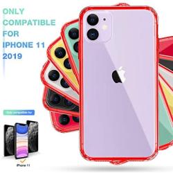 Mkeke Compatible with iPhone 11 Case, Clear iPhone 11 Cases Cover for iPhone 11 6.1 Inch… (Red)
