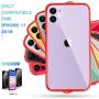 Mkeke Compatible with iPhone 11 Case, Clear iPhone 11 Cases Cover for iPhone 11 6.1 Inch… (Red)