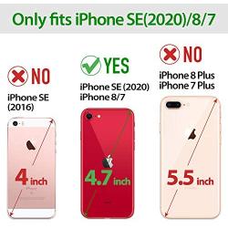 SHIELDON iPhone SE 2020 Case, iPhone 8 Wallet Case Genuine Leather [Card Holder] Magnetic Closure Stand Flip Book Cover Shockproof Protection Case Compatible with iPhone SE2/8/7 (4.7") - Black