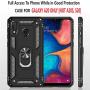 STARSHOP - Samsung Galaxy A20 Phone Case, [NOT FIT A20S/S20/A21] with [Tempered Glass Protector Included] Metal Ring Stand Shockproof Drop Protection Phone Cover-Black