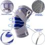 Knee Brace Compression Sleeve, Elastic Knee Wraps Patella Stabilizer with Silicone Gel Spring Support, Hinged Kneepads Protector for Meniscus Tear Arthritis Running Men Women