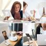 YIBIDINAY Cell Phone Stand, Foldable Portable Desktop Stand Adjustable Height and Angle Phone Holder for Desk Sturdy Aluminum Metal Stand Compatible with Smartphone/iPad/Kindle/Tablet