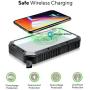 Solar Phone Charger 20000mAh Solar Charger for Cell Phone - Wireless Solar Power Charger Solar Powered Phone Chargers iPhone 6+Times - [Updated] Portable Power Bank -Solar Power Bank (Black) (Black)