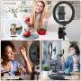10.2 inch Selfie Ring Light with Tripod Stand & 2 Phone Holders, Anbes Dimmable Led Camera Ringlight for Photography/Makeup/Live Stream Video/YouTube, Compatible with iPhone/Android