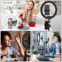 10.2 inch Selfie Ring Light with Tripod Stand & 2 Phone Holders, Anbes Dimmable Led Camera Ringlight for Photography/Makeup/Live Stream Video/YouTube, Compatible with iPhone/Android