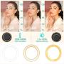 KEAYEO 14" LED Selfie Ring Light with Tripod Stand and Phone Holder for Live Stream, Makeup, Camera Beauty LightRing Tripod for YouTube Video, Photography Compatible for iPhone Android