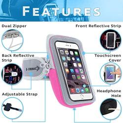 Universal Phone Holder For Running : Phone Armband Sleeve Workout Gear Arm Pouch Case & Bag For Apple iPhone 6 7 7S 8 8S PLUS X XS XR MAX & Galaxy Note 7 8 9 - ALL PLUS SIZED PHONES UP TO 6.4 INCHES