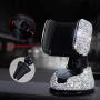 Bling Rhinestones Cell Phone Set of 3, included Bling Crystal Car Phone Mount, Bling Dual USB Car Charger, Bling Car Charger Charging Cable for Car Phone Decoration for Women Girls