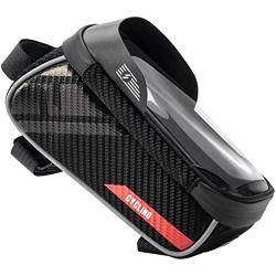 ERONGDIAN Bike Storage Bag Water Resistant Bicycle Phone Mount Bags Top Tube Bike Phone Bag Men Bike Front Frame Bags Phone Holder Touch Screen for iPhone 11 XS MAX XR Android Cellphone 6.0 Inches