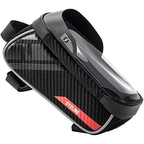 ERONGDIAN Bike Storage Bag Water Resistant Bicycle Phone Mount Bags Top Tube Bike Phone Bag Men Bike Front Frame Bags Phone Holder Touch Screen for iPhone 11 XS MAX XR Android Cellphone 6.0 Inches