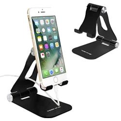 Cell Phone Stand,iPhone Stand Adjustable iPad Stand Tablet Stand Desk Cell Phone Holder Foldable Tablet Mount Universal Aluminum Stand for Switch Kindle Sumsung Smartphones and Tablets (Black # 2)