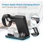 WAITIEE Wireless Charger, 3 in 1 Qi-Certified 15W Fast Charging Station for Apple iWatch Series 5/4/3/2/1,AirPods, Compatible with iPhone 11 Series/XS MAX/XR/XS/X/8/8 Plus/Samsung (Black)