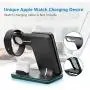 WAITIEE Wireless Charger, 3 in 1 Qi-Certified 15W Fast Charging Station for Apple iWatch Series 5/4/3/2/1,AirPods, Compatible with iPhone 11 Series/XS MAX/XR/XS/X/8/8 Plus/Samsung (Black)