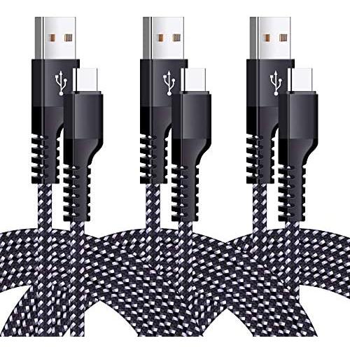 USB C Cable 3 Pack 6.6ft Fast Charge Cable Type C Charging Cord Compatible with Samsung Galaxy S20 S10e S10 S9 S8 Note 10+ 9 A10e A20 A50, LG Stylo 5/4 Q7+ G8 G7 V50, Moto G8 7 6, Google Pixel 3
