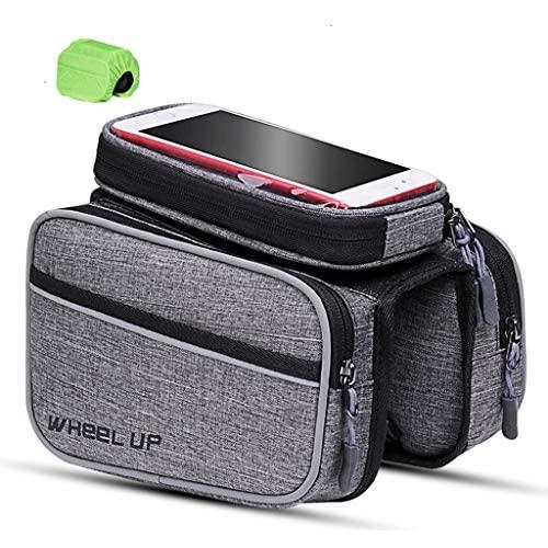 XIAOPING Bicycle Bag, Bicycle Bag, Tube Bag, Mountain Bike, Front Beam, Mobile Phone Bag, Riding Bag, Riding Equipment, Accessories, Suitable for Mobile Phones Within 6.0 Inches