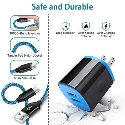 USB C Charger Set for Samsung Galaxy S20 Plus/Ultra/S10e/S10 Note 20/10/9 A01 A11 A20 A50 A51 A71, Google Pixel 4 XL/4/3 XL/3/3a XL/3a/2 XL/2/XL,Dual Car Charger Adapter, Wall Charger, 6FT Type C Cord