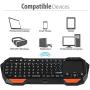 Fosmon Mini Bluetooth Keyboard (QWERTY Keypad), Wireless Portable Lightweight with built-in Touchpad, works with Apple TV, PS4, Smartphones and more