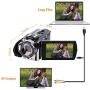 Video Camera Camcorder Digital YouTube Vlogging Camera Recorder kicteck Full HD 1080P 15FPS 24MP 3.0 Inch 270 Degree Rotation LCD 16X Digital Zoom Camcorder with 2 Batteries(604s)