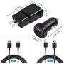 Fast Charger, Gobling Adaptive Fast Charging Kit for Samsung Galaxy S9/S8/S8 Plus/Note 8, Fast Car Charger Type-C 2.0 Cables Kit 5 Feet Quick Charge Wall Charger