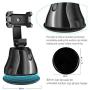 Phone Mount 360°Rotation Auto Face-Object Tracking Smart Shooting Camera Selfie Stick for TikTok/YouTube/Live Stream/Makeup/Compatible with iPhone Android Samsung