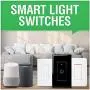 Smart Wi-Fi Light Switch, Alexa Google Home Compatible, iOS Android Smartphone Wireless Remote Control, No Hub Required, Timer Function, Touch Switch On Off, In-Wall, 1 Gang, Single Pole, 15A (Black)