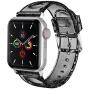 iiteeology Compatible with Apple Watch Band 38mm 40mm, Women Glitter Soft Silicone Sports iWatch Band Strap for Apple Watch Series 5/4/3/2/1 (38mm 40mm black/silver band + silver connector)