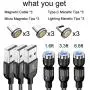 A.S Gen2 Magnetic Charging Cable, 540° Rotation Magnetic Phone USB Cable, 3A Fast Charging Data Transfer Charger Cable Compatible with USB C, Micro USB and iProduct (Black, 1.6ft+3.3ft+6.6ft) A.S Gen2 Magnetic Charging Cable, 540° Rotation Magnetic Phone USB Cable, 3A Fast Charging Data Transfer Charger Cable Compatible with USB C, Micro USB and iProduct (Black, 1.6ft+3.3ft+6.6ft)