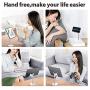 Cell Phone Stand Desktop Phone Stand Adjustable Sturdy Aluminum Metal Phone Holder Cradle Dock, Compatible with Phone 11 Pro Xs Max Xr X 8, iPad, Kindle, Tablet (Silver)