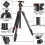 MACTREM Professional Camera Tripod with Phone Mount, 62" DSLR Tripod for Travel, Super Lightweight and Reliable Stability, Ball Head Tripod Detachable Monopod with Carry Bag (Black)